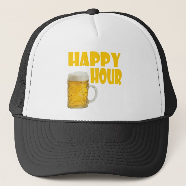 happy hour trucker hat (Front)