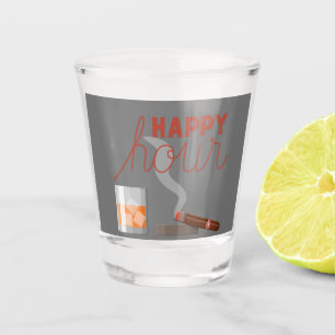Happy Hour with Bourbon and Cigar Shot Glass