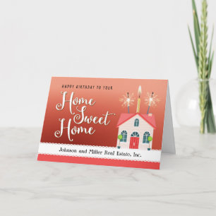 Happy House Anniversary From Realtor Thank You Car Card