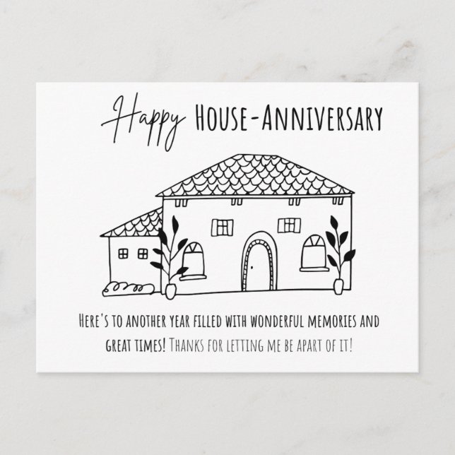 Happy House- Anniversary Postcard (Front)