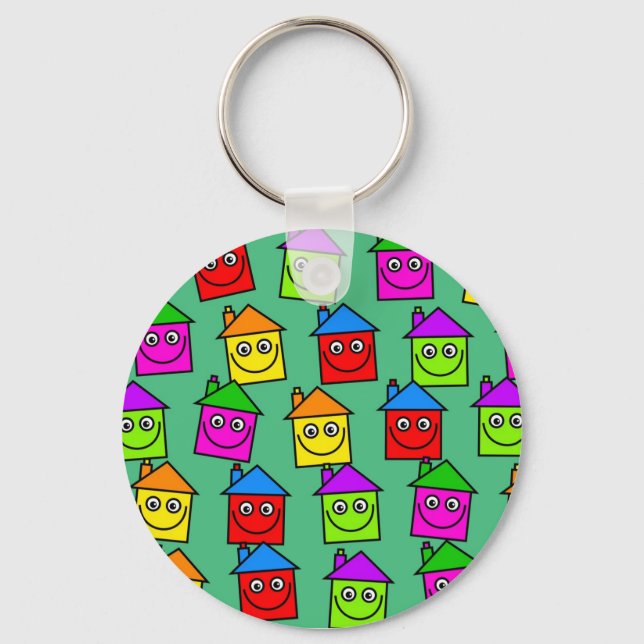 Happy House Wallpaper Key Ring (Front)