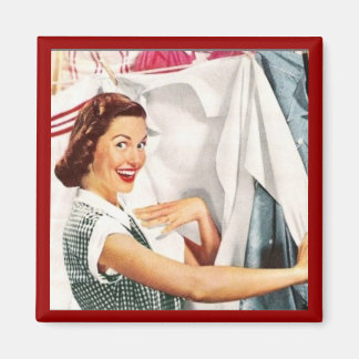 HAPPY HOUSEWIFE ON WASH DAY RETRO MAGNET