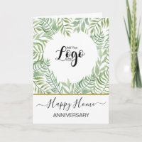 Happy Housiversary Card, Leaf Logo Frame Design