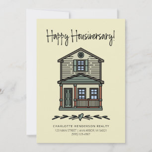 Happy Housiversary Client Home Anniversary Cream Card