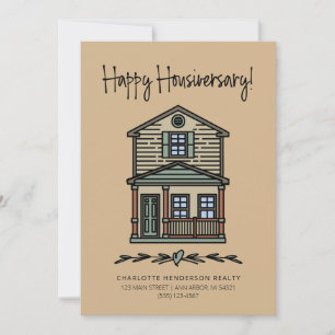Happy Housiversary Client Home Anniversary Tan Card