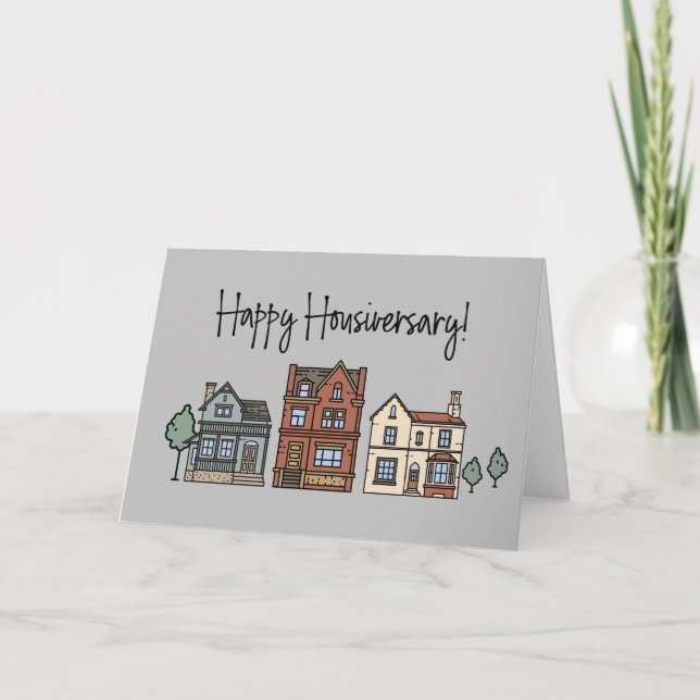 Happy Housiversary New Home Thank You Card (Front)
