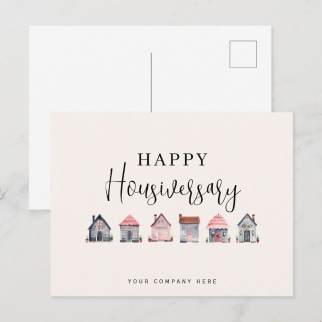 Happy Housiversary Real Estate Postcard (Front/Back)