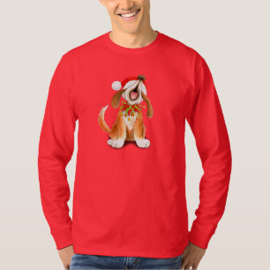 Happy Howl-i-days Christmas dog singing t-shirt