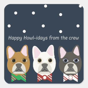 Happy Howl-idays from the crew Square Sticker