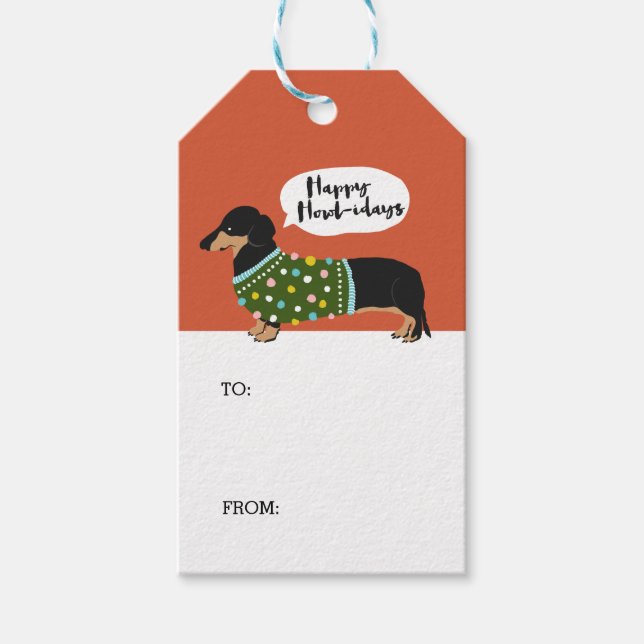 Happy Howl-idays Gift Tags (Front)