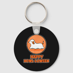 Happy Howl-Loween For Dog Lover - Dog Ghost Key Ring