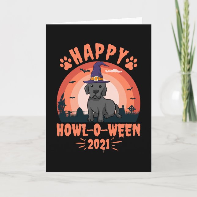 Happy Howl O Ween 2021 Black Lab Card (Front)