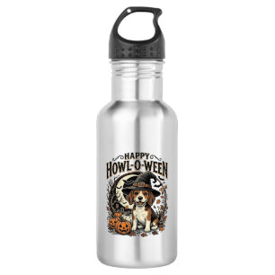 Happy Howl-O-Ween Beagle Witch Hat Halloween Shirt 532 Ml Water Bottle