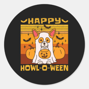 Happy Howl-o-ween Corgi Halloween Costume Classic Round Sticker