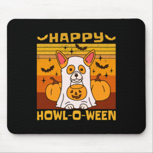 Happy Howl-o-ween Corgi Halloween Costume Mouse Mat