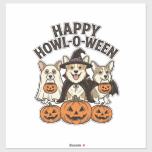 Happy Howl-O-Ween Corgi Halloween Dog Vector Desig