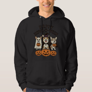 Happy Howl-O-Ween Corgi Halloween Dog Vector Desig Hoodie
