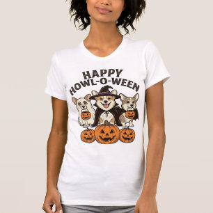 Happy Howl-O-Ween Corgi Halloween Dog Vector Desig T-Shirt