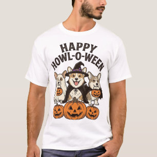 Happy Howl-O-Ween Corgi Halloween Dog Vector Desig T-Shirt