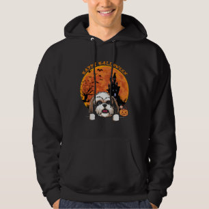 Happy Howl O Ween Dog  Shih Tzu Mom Dad Halloween Hoodie
