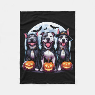 Happy Howl-o-ween Halloween Pitbull Dog Pumpkin Gh Fleece Blanket