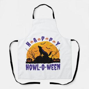 Happy Howl O Ween Howling Halloween Dog Essential Apron