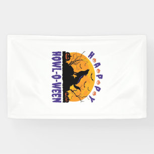 Happy Howl O Ween Howling Halloween Dog Essential  Banner