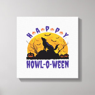 Happy Howl O Ween Howling Halloween Dog Essential Canvas Print