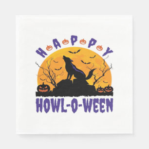 Happy Howl O Ween Howling Halloween Dog Essential Napkin