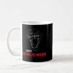 Happy Howl-O-Ween Scary Howling Dog Wolf Teeth Coffee Mug