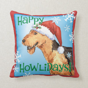 Happy Howliday Airedale Cushion