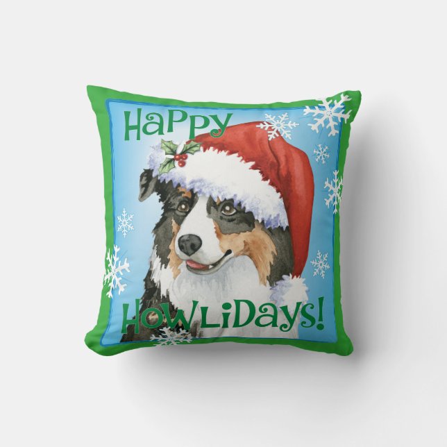 Happy Howliday Aussie Cushion (Front)