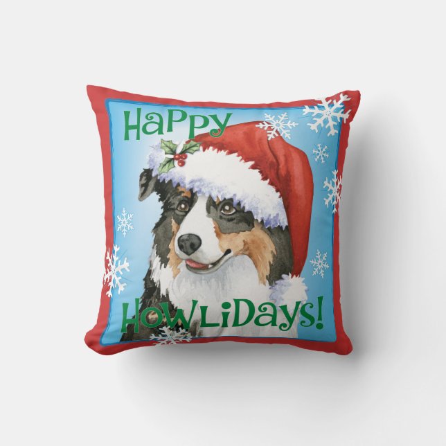 Happy Howliday Aussie Cushion (Front)
