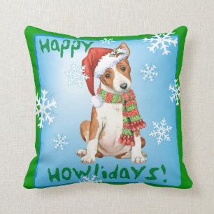 Happy Howliday Basenji Cushion