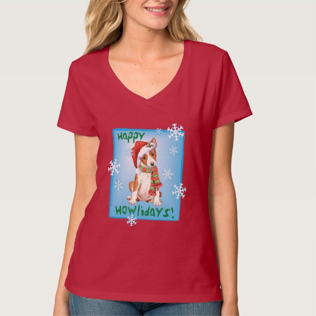 Happy Howliday Basenji T-Shirt (Front)