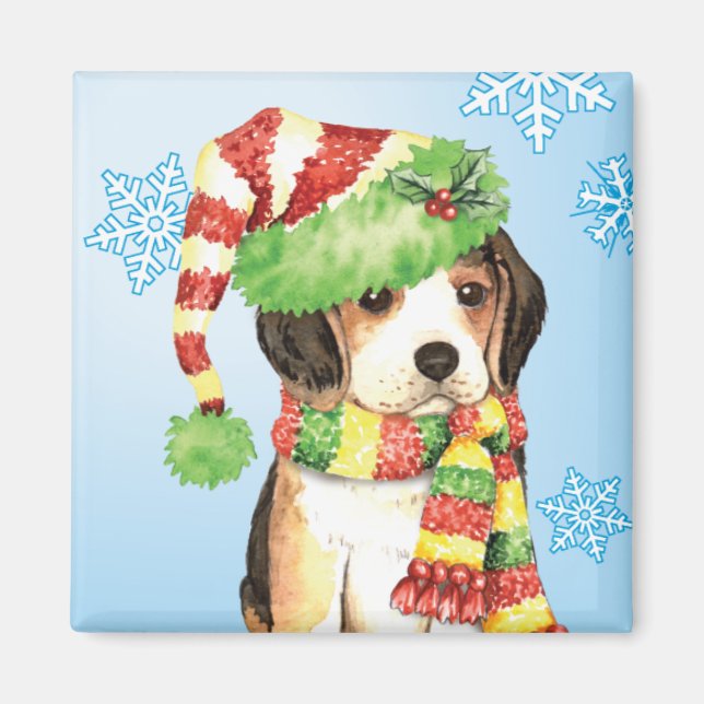 Happy Howliday Beagle Magnet (Front)