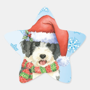 Happy Howliday Beardie Star Sticker