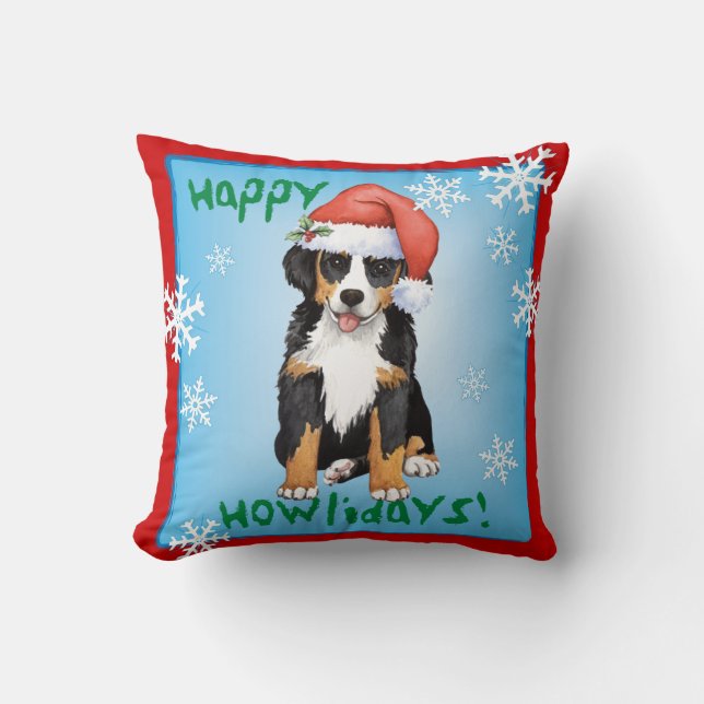 Happy Howliday Berner Cushion (Front)