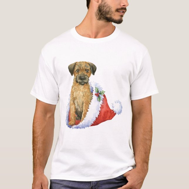 Happy Howliday Border Terrier T-Shirt (Front)