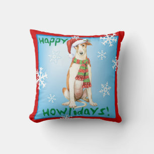 Happy Howliday Borzoi Cushion