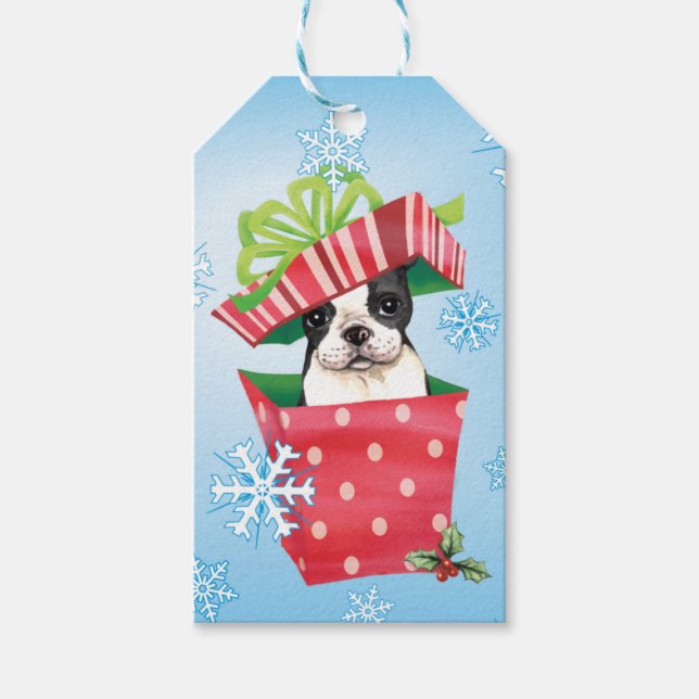 Happy Howliday Boston Gift Tags (Front)