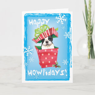 Happy Howliday Boston Terrier Holiday Card