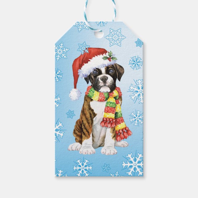 Happy Howliday Boxer Gift Tags (Front)