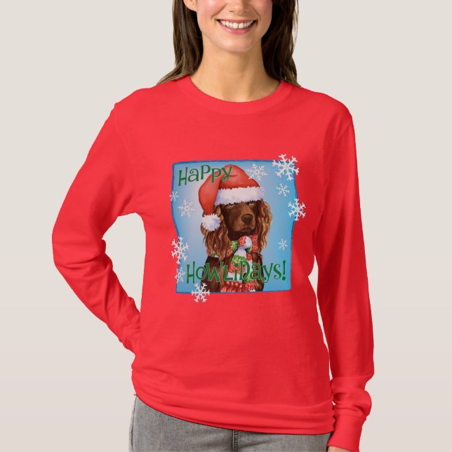Happy Howliday Boykin Spaniel T-Shirt (Front)