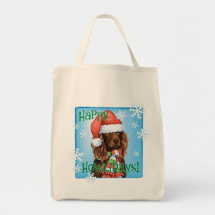 Happy Howliday Boykin Spaniel Tote Bag