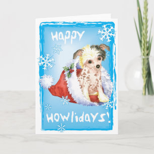 Happy Howliday Chinese Crested Holiday Card
