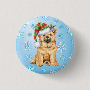 Happy Howliday Chow Chow 3 Cm Round Badge