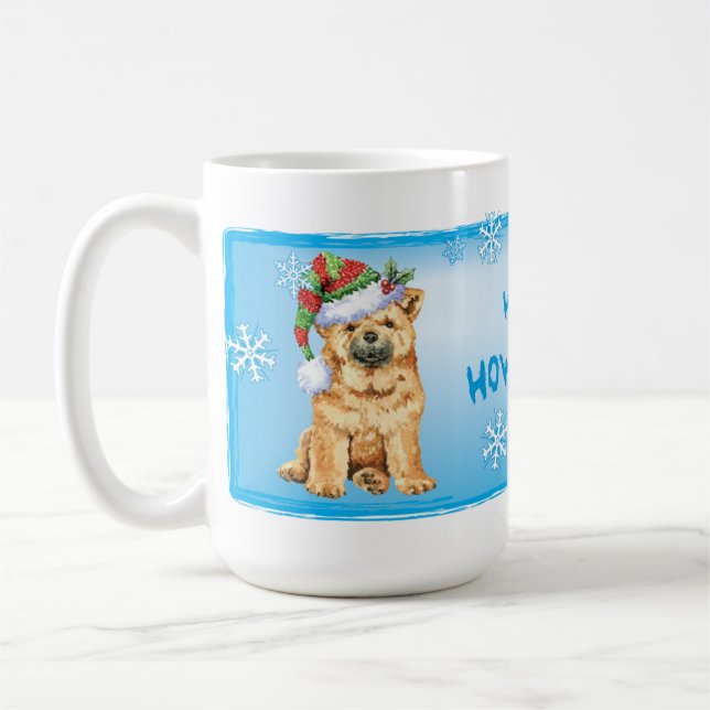 Happy Howliday Chow Chow Coffee Mug (Left)
