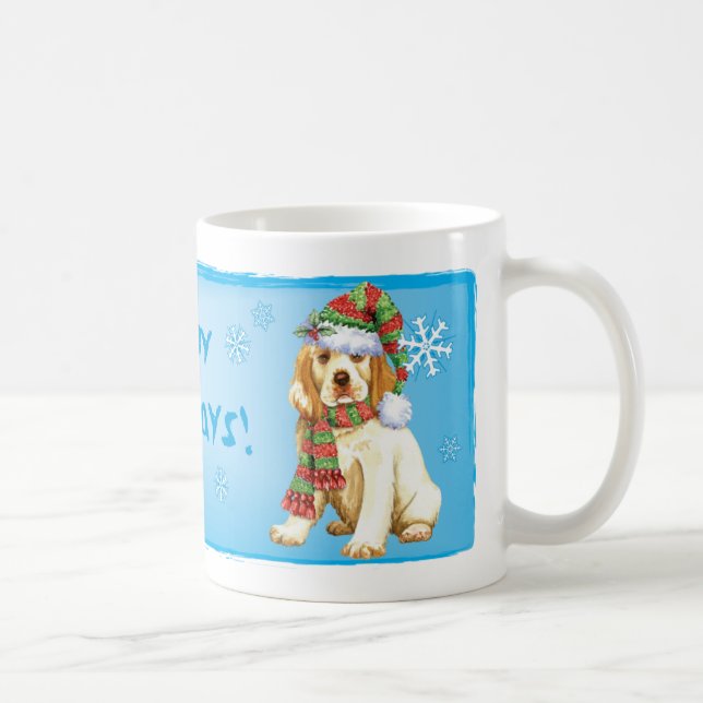 Happy Howliday Clumber Spaniel Coffee Mug (Right)