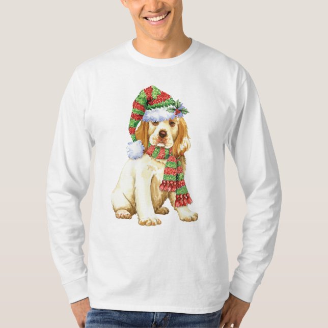 Happy Howliday Clumber Spaniel T-Shirt (Front)